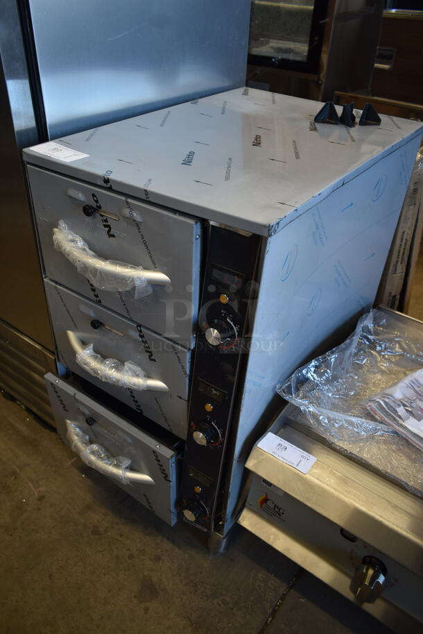 BRAND NEW SCRATCH AND DENT! 2023 ServIt 423WDNFS3 Stainless Steel Commercial Countertop 3 Drawer Warming Drawer. 120 Volt, 1 Phase. Tested and Working! - Image 3 of 9