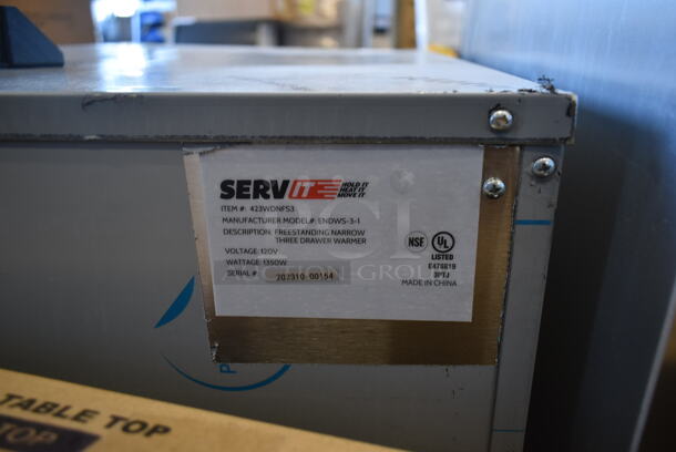 BRAND NEW SCRATCH AND DENT! 2023 ServIt 423WDNFS3 Stainless Steel Commercial Countertop 3 Drawer Warming Drawer. 120 Volt, 1 Phase. Tested and Working! - Image 9 of 9