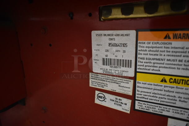 Coats 1250 Metal Commercial Floor Style 
2D Wheel Balancer with Laser Guided Operation. 220-250 Volts, 1 Phase. - Image 5 of 5