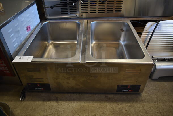 BRAND NEW SCRATCH AND DENT! ServIt 423FW200D Stainless Steel Commercial 12" x 20" Full Size Dual Well Electric Countertop Food Warmer with Digital Controls. 120 Volts, 1 Phase. Tested and Working! - Image 2 of 6