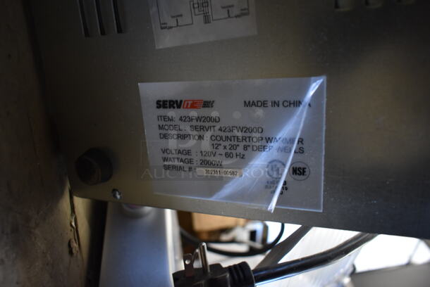 BRAND NEW SCRATCH AND DENT! ServIt 423FW200D Stainless Steel Commercial 12" x 20" Full Size Dual Well Electric Countertop Food Warmer with Digital Controls. 120 Volts, 1 Phase. Tested and Working! - Image 6 of 6