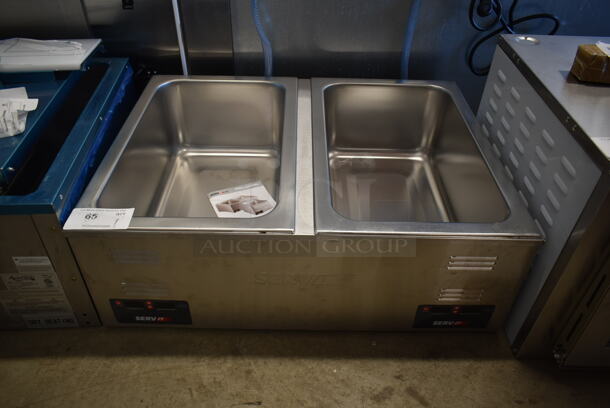 BRAND NEW SCRATCH AND DENT! ServIt 423FW200D Stainless Steel Commercial 12" x 20" Full Size Dual Well Electric Countertop Food Warmer with Digital Controls. 120 Volts, 1 Phase. Tested and Working! - Image 2 of 5