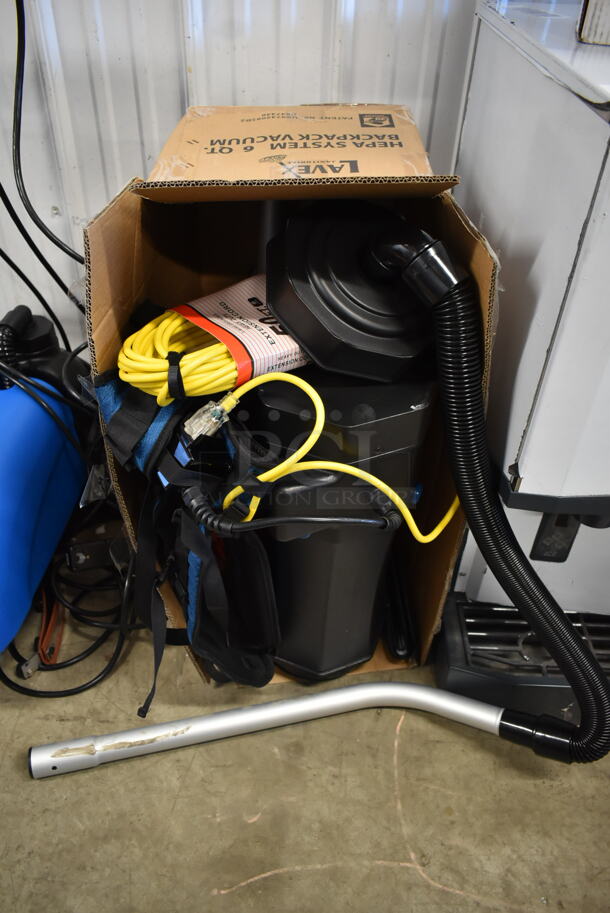 BRAND NEW SCRATCH AND DENT! Lavex 457LAVBP6QT 6 Qt. Backpack Vacuum with HEPA Filtration and 8-Piece Tool Kit. Tested and Working! - Image 2 of 8