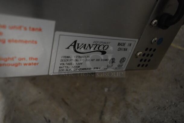 BRAND NEW SCRATCH AND DENT! Avantco 177HDS175 Stainless Steel Commercial 175 Dog / 40 Bun Hot Dog Steamer. Heating Elements Are Missing. 120 Volts, 1 Phase.  Tested and Powers On But Does Not Get Hot - Image 5 of 5