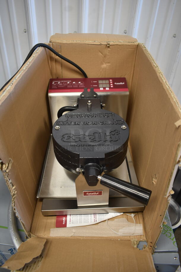 BRAND NEW SCRATCH AND DENT! 2023 Estella WCMX1A Stainless Steel Commercial Countertop Waffle Cone Maker. 120 Volts, 1 Phase. Tested and Working! - Image 2 of 6