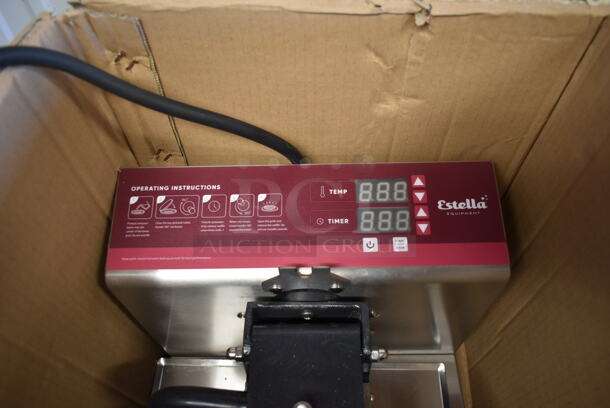 BRAND NEW SCRATCH AND DENT! 2023 Estella WCMX1A Stainless Steel Commercial Countertop Waffle Cone Maker. 120 Volts, 1 Phase. Tested and Working! - Image 3 of 6
