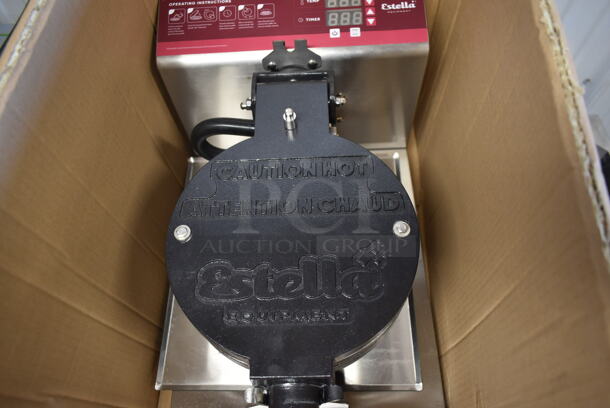 BRAND NEW SCRATCH AND DENT! 2023 Estella WCMX1A Stainless Steel Commercial Countertop Waffle Cone Maker. 120 Volts, 1 Phase. Tested and Working! - Image 4 of 6