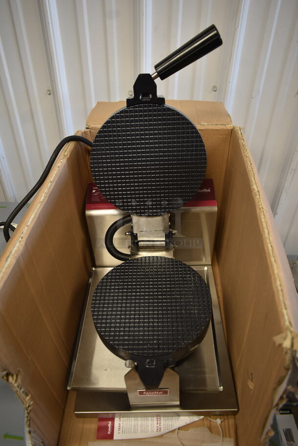BRAND NEW SCRATCH AND DENT! 2023 Estella WCMX1A Stainless Steel Commercial Countertop Waffle Cone Maker. 120 Volts, 1 Phase. Tested and Working! - Image 5 of 6