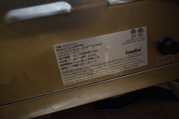 BRAND NEW SCRATCH AND DENT! 2023 Estella WCMX1A Stainless Steel Commercial Countertop Waffle Cone Maker. 120 Volts, 1 Phase. Tested and Working! - Image 6 of 6
