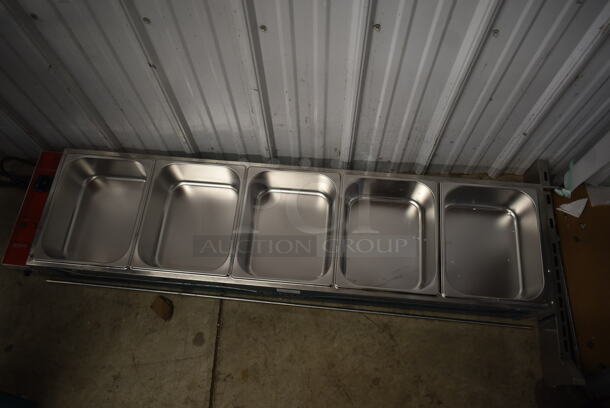 BRAND NEW SCRATCH AND DENT! Avantco 177BMFW5 Stainless Steel Commercial Countertop 5 Well Bain Marie. 120 Volts, 1 Phase. Does Not Come w/ Sneeze Guard. Tested and Working! - Image 6 of 7