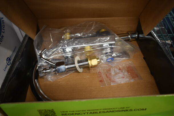BRAND NEW SCRATCH AND DENT! Regency 600FD48G Deck-Mounted Faucet with 4" Centers and 8" Swivel Gooseneck Spout - Image 4 of 4