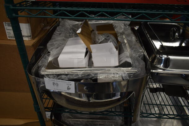 6 BRAND NEW SCRATCH AND DENT! 4 Acopa Supreme 8 Qt. Full Size Chrome Accent Roll Top Chafer, 2 Stainless Steel Chafer. 6 Times Your Bid! - Image 3 of 6