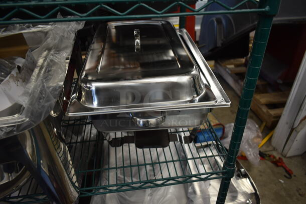 6 BRAND NEW SCRATCH AND DENT! 4 Acopa Supreme 8 Qt. Full Size Chrome Accent Roll Top Chafer, 2 Stainless Steel Chafer. 6 Times Your Bid! - Image 4 of 6