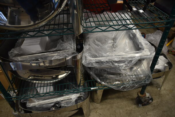 6 BRAND NEW SCRATCH AND DENT! 4 Acopa Supreme 8 Qt. Full Size Chrome Accent Roll Top Chafer, 2 Stainless Steel Chafer. 6 Times Your Bid! - Image 5 of 6