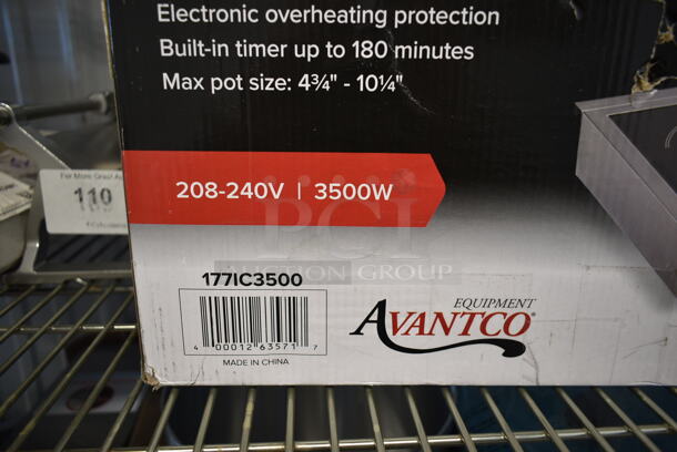 BRAND NEW SCRATCH AND DENT! Avantco 177IC3500 Stainless Steel Commercial Countertop Single Burner Induction Range / Cooker. See Pictures For Damage To Cooktop. 208/240 Volts, 1 Phase.  - Image 4 of 8