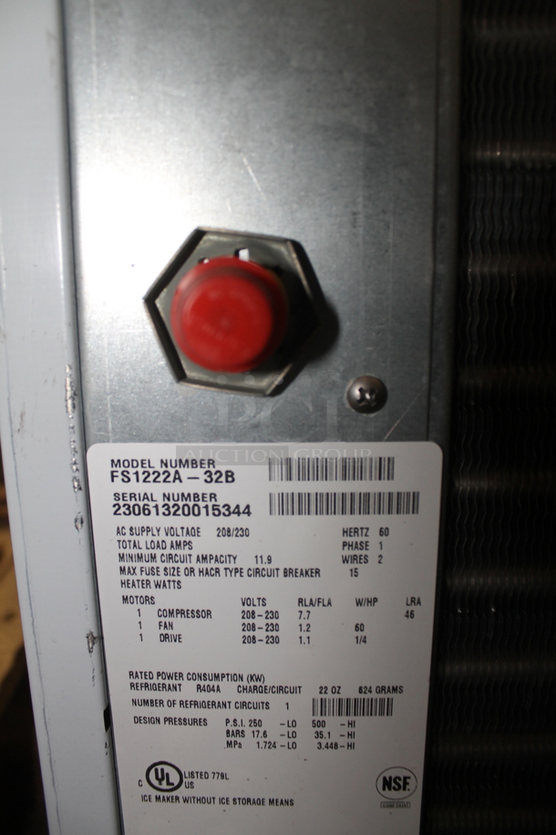 BRAND NEW! 2023 Scotsman FS1222A-32B Prodigy Plus Series 22" Flake Ice Machine - 1100 lb. 115 Volts, 1 Phase.  - Image 7 of 7