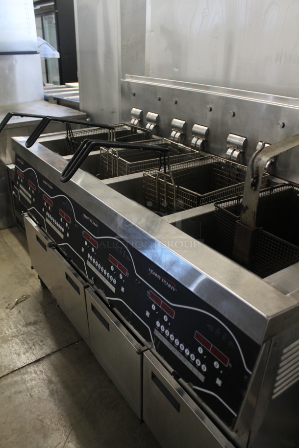 2021 Henny Penny EEE-154 Evolution Elite Stainless Steel Commercial Floor Style Electric Powered 4 Bay Deep Fat Fryer. 208 Volts, 3 Phase.  - Image 2 of 9