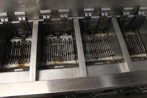 2021 Henny Penny EEE-154 Evolution Elite Stainless Steel Commercial Floor Style Electric Powered 4 Bay Deep Fat Fryer. 208 Volts, 3 Phase.  - Image 8 of 9