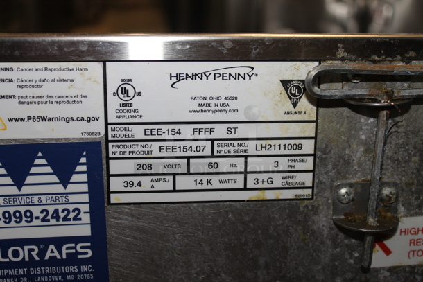 2021 Henny Penny EEE-154 Evolution Elite Stainless Steel Commercial Floor Style Electric Powered 4 Bay Deep Fat Fryer. 208 Volts, 3 Phase.  - Image 9 of 9