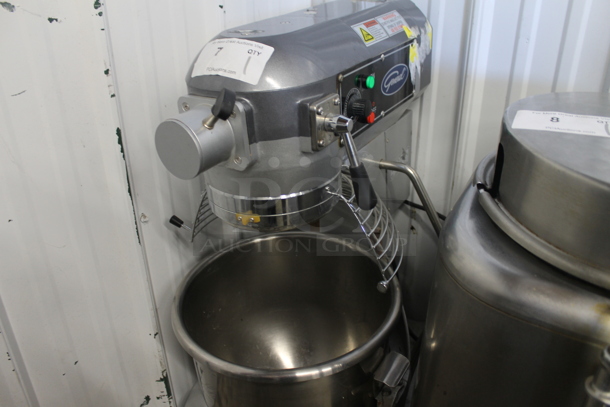 General Metal Commercial Countertop Planetary Dough Mixer w/ Stainless Steel Mixing Bowl, Bowl Guard, Paddle, Whisk and Dough Hook Attachments. Tested and Does Not Power On - Image 6 of 7