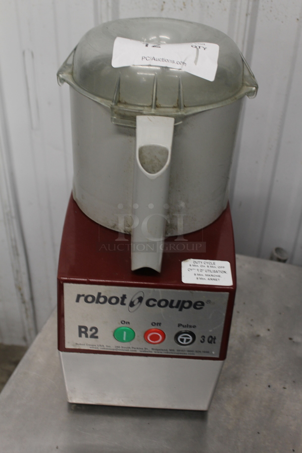 Robot Coupe R2N Metal Commercial Countertop Food Processor w/ Poly Bowl, Lid and S Blade. 120 Volts, 1 Phase. Tested and Working! - Image 1 of 5