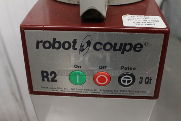Robot Coupe R2N Metal Commercial Countertop Food Processor w/ Poly Bowl, Lid and S Blade. 120 Volts, 1 Phase. Tested and Working! - Image 3 of 5
