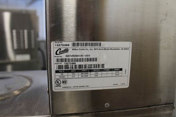 Curtis GEMSS63A1000 Stainless Steel Commercial Countertop Coffee Machine w/ Hot Water Dispenser and Poly Brew Basket. 120/220 Volts, 1 Phase.  - Image 5 of 5