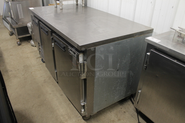 2014 Leader LB60 S/C Stainless Steel Commercial 3 Door Undercounter Cooler. 115 Volts, 1 Phase. Tested and Powers On But Does Not Get Cold - Image 2 of 6