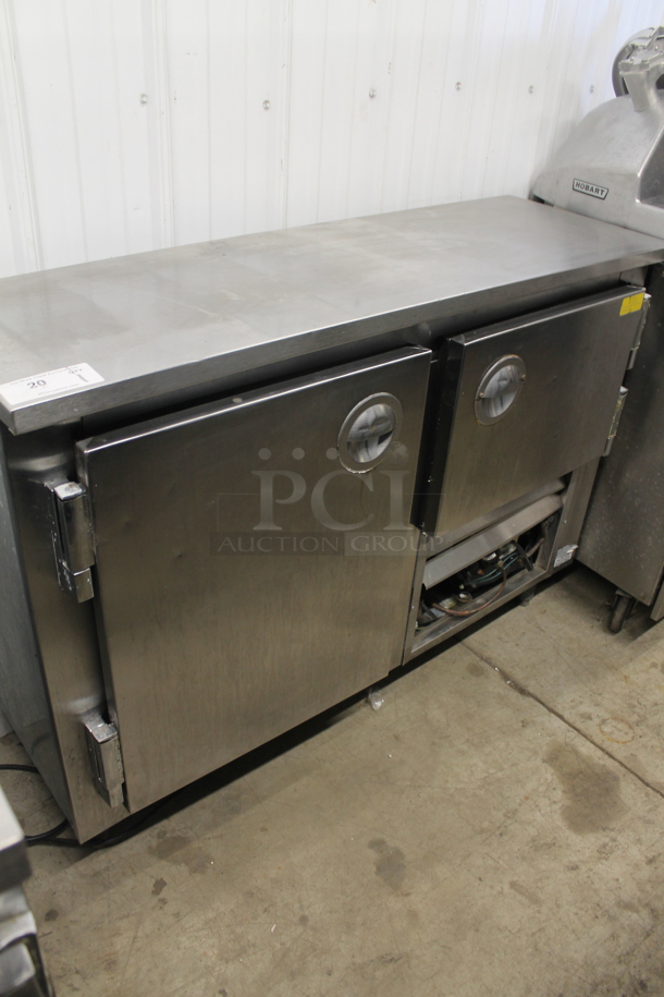  Leader LB48 Stainless Steel Commercial 2 Door Undercounter Cooler. 115 Volts, 1 Phase. Tested and Powers On But Does Not Get Cold - Image 2 of 5