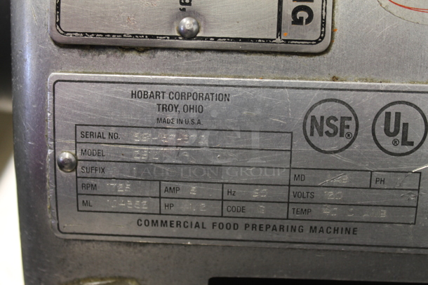 Hobart 2612 Stainless Steel Commercial Countertop Meat Slicer. 115 Volts, 1 Phase. Tested and Working! - Image 5 of 5