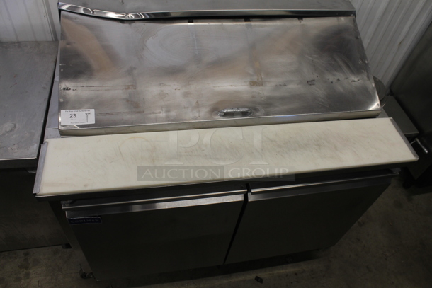 2015 Coolman CRK-48MB Stainless Steel Commercial Sandwich Salad Prep Table Bain Marie Mega Top. 115 Volts, 1 Phase. Tested and Powers On But Does Not Get Cold - Image 1 of 5