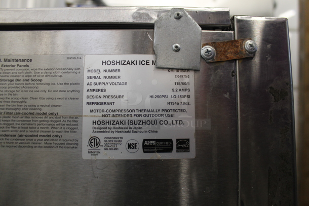 Hoshizaki KM-101BAH Stainless Steel Commercial Undercounter Self Contained Ice Machine. 115 Volts, 1 Phase. - Image 5 of 5
