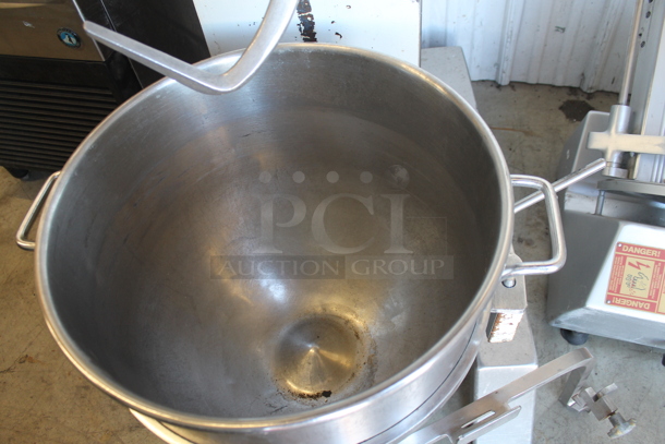 Blakeslee DD-60 Stainless Steel Commercial Floor Style 60 Quart Planetary Dough Mixer w/ Stainless Steel Mixing Bowl, Bowl Guard, Dough Hook and Whisk Attachments. 208 Volts, 3 Phase.  - Image 4 of 9