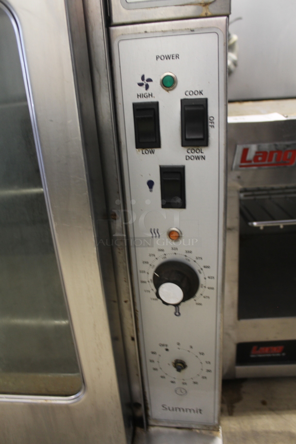 US Range Stainless Steel Commercial Natural Gas Powered Full Size Convection Oven w/ View Through Doors, Metal Oven Racks and Thermostatic Controls.  - Image 3 of 4