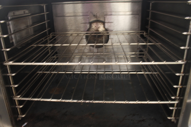 US Range Stainless Steel Commercial Natural Gas Powered Full Size Convection Oven w/ View Through Doors, Metal Oven Racks and Thermostatic Controls.  - Image 4 of 4
