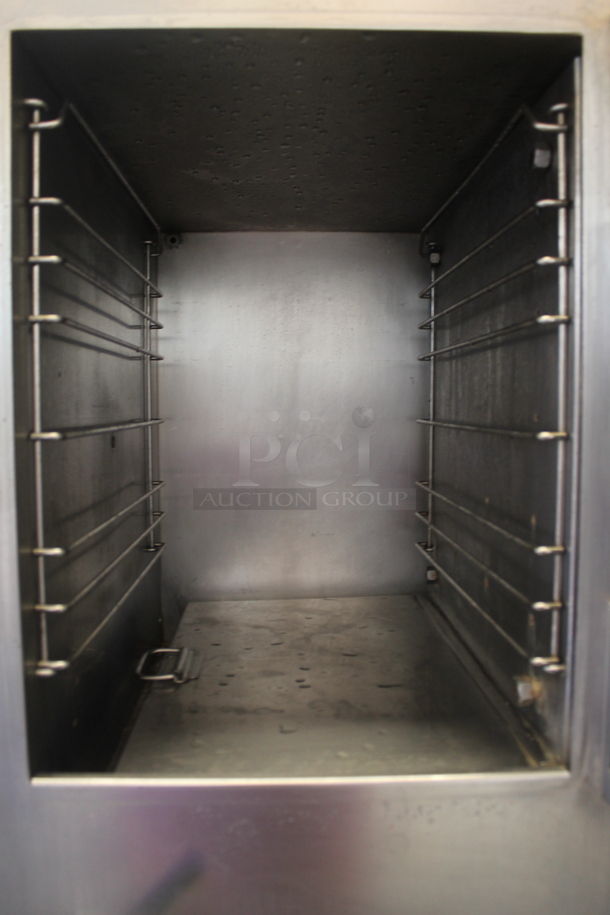 2 2010 AccuTemp E62083D15000250 Stainless Steel Commercial Electric Powered Single Deck Steam Cabinet on Stand w/ Commercial Casters. 208 Volts, 3 Phase. 2 Times Your Bid! - Image 3 of 5