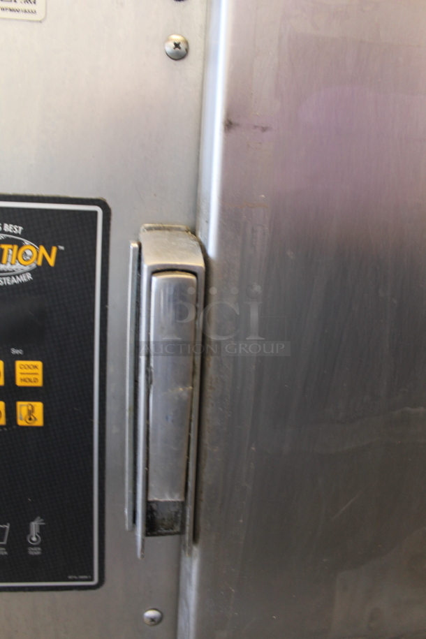 2 2010 AccuTemp E62083D15000250 Stainless Steel Commercial Electric Powered Single Deck Steam Cabinet on Stand w/ Commercial Casters. 208 Volts, 3 Phase. 2 Times Your Bid! - Image 4 of 5