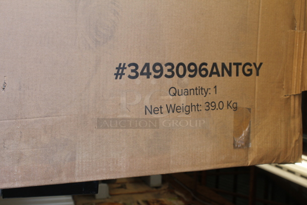 BRAND NEW IN BOX! Lancaster Table & Seating 3493096ANTGY Solid Wood Live Edge 30"x96" Antique Slate Gray Tabletop. - Image 4 of 5