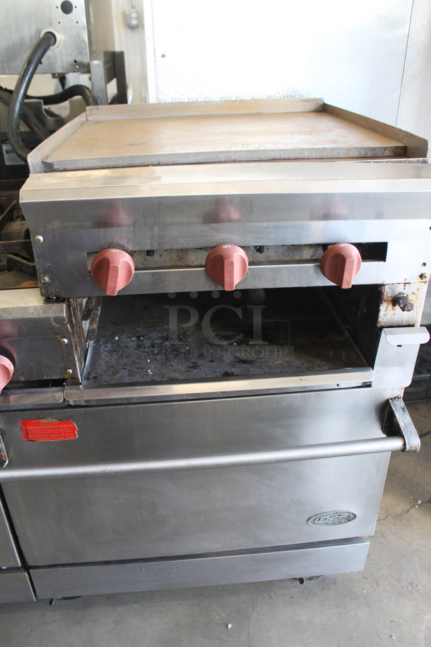 Dynamic Cooking Systems DCS Stainless Steel Commercial Natural Gas Powered 6 Burner Range w/ Right Side Flat Top Griddle and 2 Ovens on Commercial Casters. - Image 3 of 7