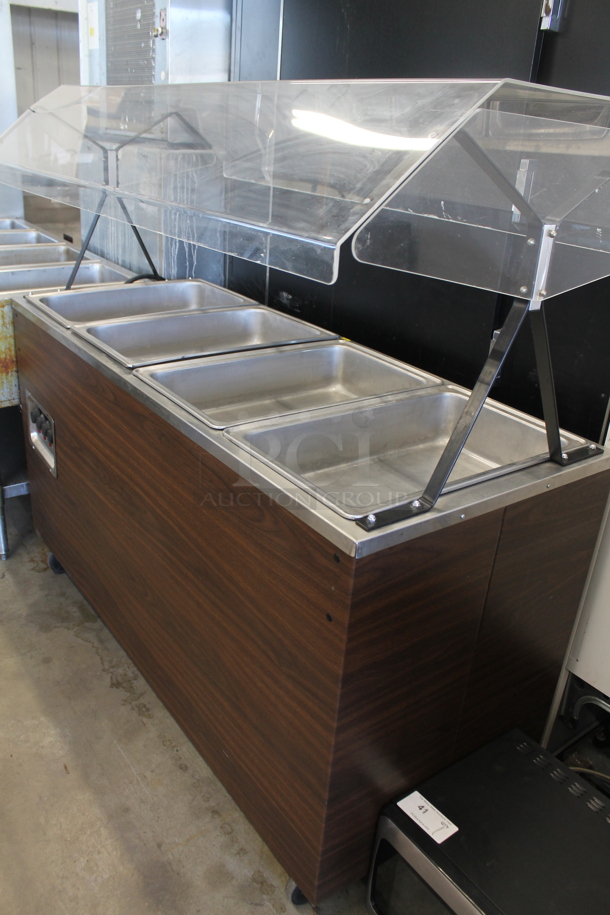 Vollrath 38945 Stainless Steel Commercial Portable Steam Table Buffet Station w/ Poly Sneeze Guard on Commercial Casters. 120 Volts, 1 Phase. Cannot Test Due To Plug Style - Image 2 of 5
