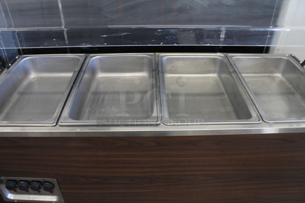 Vollrath 38945 Stainless Steel Commercial Portable Steam Table Buffet Station w/ Poly Sneeze Guard on Commercial Casters. 120 Volts, 1 Phase. Cannot Test Due To Plug Style - Image 4 of 5