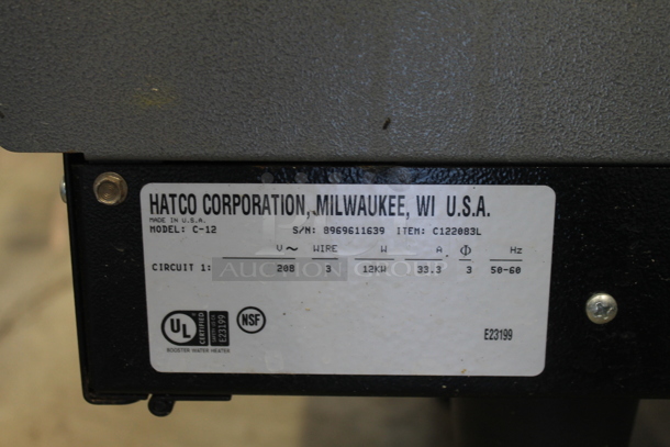 Hatco C-12 Stainless Steel Commercial Hot Water Booster Heater. 208 Volts, 3 Phase.  - Image 3 of 3
