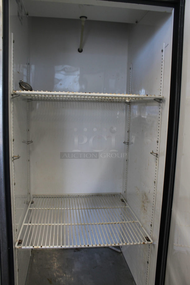 True T-23 Stainless Steel Commercial Single Door Reach In Cooler w/ Poly Coated Racks on Commercial Casters. 115 Volts, 1 Phase. Tested and Powers On But Does Not Get Cold - Image 2 of 3