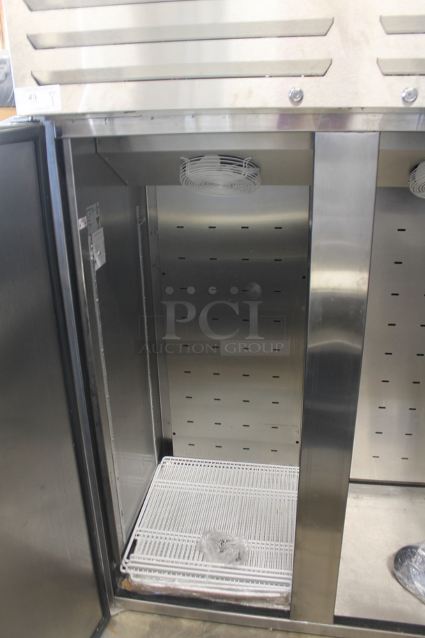 BRAND NEW SCRATCH AND DENT! Beverage Air TMF2HC-1S Stainless Steel Commercial 2 Door Reach In Freezer w/ Poly Coated Racks. 115 Volts, 1 Phase. Tested and Working! - Image 4 of 5