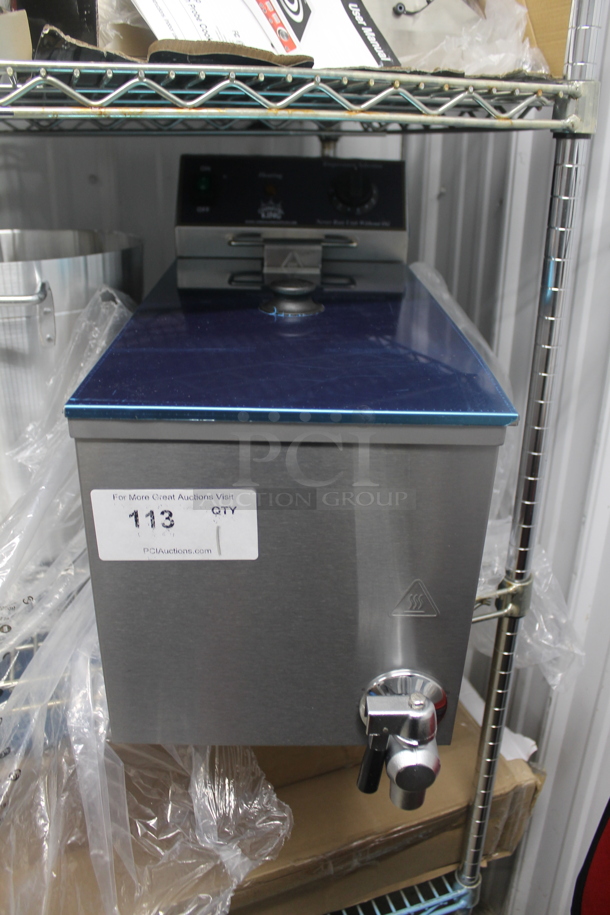 BRAND NEW SCRATCH AND DENT! 2023 Carnival King 382CDF17A Stainless Steel Commercial Countertop 37 lb. Corn Dog Fryer. 120 Volts, 1 Phase.  - Image 2 of 6