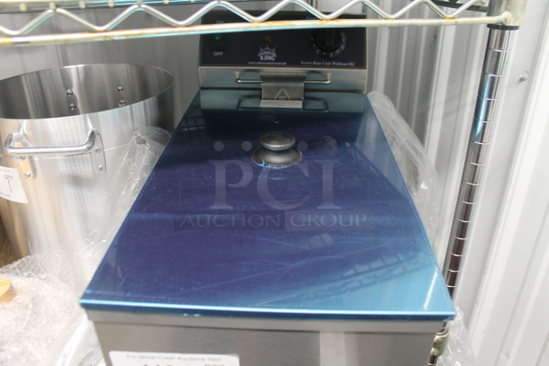 BRAND NEW SCRATCH AND DENT! 2023 Carnival King 382CDF17A Stainless Steel Commercial Countertop 37 lb. Corn Dog Fryer. 120 Volts, 1 Phase.  - Image 3 of 6