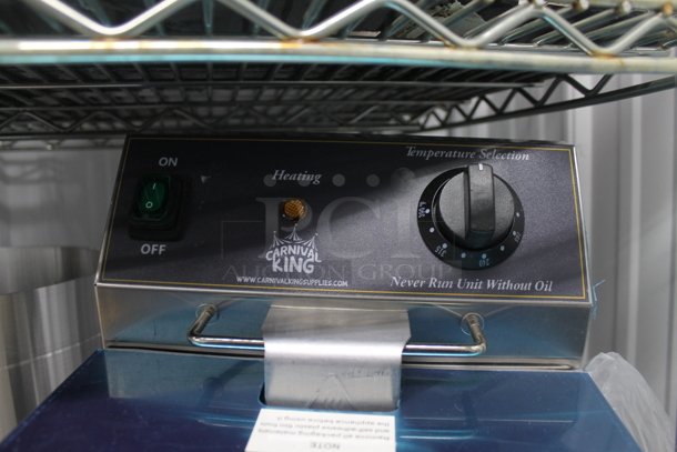 BRAND NEW SCRATCH AND DENT! 2023 Carnival King 382CDF17A Stainless Steel Commercial Countertop 37 lb. Corn Dog Fryer. 120 Volts, 1 Phase.  - Image 4 of 6