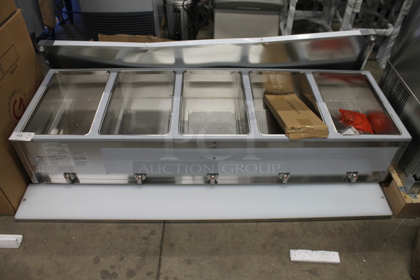 BRAND NEW SCRATCH AND DENT! ServIt 423GST5WENG Stainless Steel Commercial  Five Pan Open Well Natural Gas Steam Table with Undershelf. 17,500 BTU - Image 2 of 7