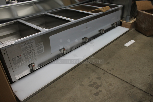BRAND NEW SCRATCH AND DENT! ServIt 423GST5WENG Stainless Steel Commercial  Five Pan Open Well Natural Gas Steam Table with Undershelf. 17,500 BTU - Image 5 of 7
