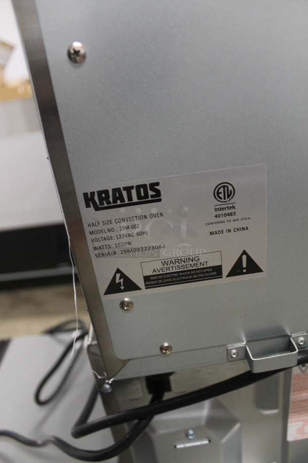 BRAND NEW SCRATCH AND DENT! Kratos 29M-002 Stainless Steel Commercial Half Size Countertop Electric Powered Convection Oven, 1.5 Cubic Feet. 120 Volts, 1 Phase. Tested and Working! - Image 6 of 6